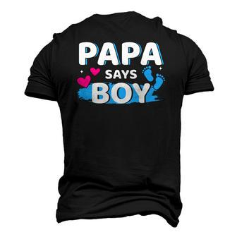 Mens Gender Reveal Papa Says Boy Matching Baby Party Men's 3D T-Shirt Back Print | Mazezy