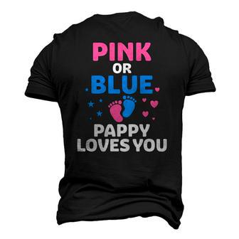 Gender Reveal Pink Or Blue Pappy Loves You Men's 3D T-Shirt Back Print | Mazezy