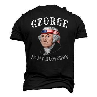 George Washington 4Th Of July American Flag Men's 3D T-Shirt Back Print | Mazezy