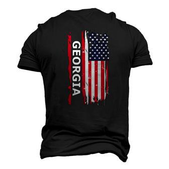 Georgia American Flag Men's 3D T-Shirt Back Print | Mazezy