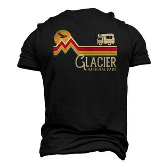 Glacier National Park Retro Style Mountain Vintage Montana Men's 3D T-Shirt Back Print | Mazezy