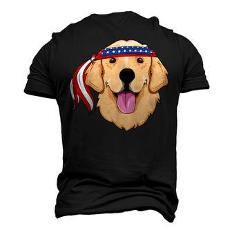 Golden Retriever 4Th Of July Family Dog Patriotic American Men's 3D T-shirt Back Print - Seseable