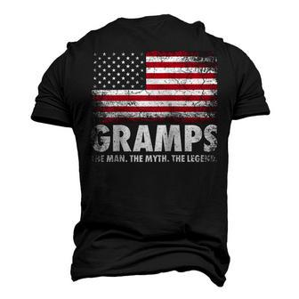 Mens Gramps The Man Myth Legend Fathers Day 4Th Of July Grandpa Men's 3D T-shirt Back Print - Seseable