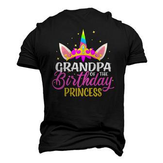Grandpa Of The Birthday Princess Girl Diadem Unicorn Men's 3D T-Shirt Back Print | Mazezy