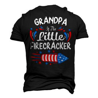 Grandpa Of The Little Firecracker 4Th Of July Birthday Party Men's 3D T-shirt Back Print - Seseable