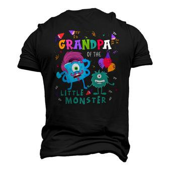 Grandpa Of The Little Monster Birthday Men's 3D T-Shirt Back Print | Mazezy