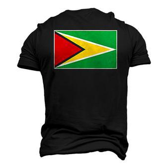 Guyana Flag With Vintage Guyanese National Colors Men's 3D T-Shirt Back Print | Mazezy
