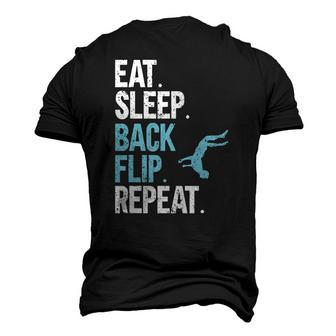 Gymnastics Acrobat Parkour Eat Sleep Back Flip Repeat Men's 3D T-Shirt Back Print | Mazezy