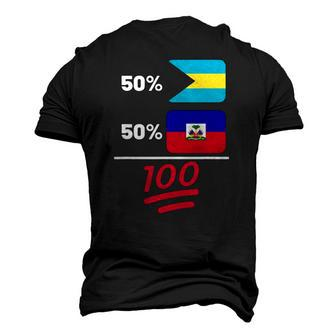 Haitian Plus Bahamian Mix Flag Heritage Men's 3D T-Shirt Back Print | Mazezy