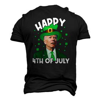 Happy 4Th Of July Biden Leprechaun Shamrock St Patricks Day Men's 3D T-Shirt Back Print | Mazezy