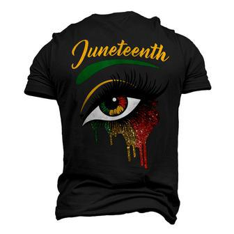 Happy Juneteenth 1865 Bright Eyes Melanin Retro Black Pride Men's 3D T-Shirt Back Print | Mazezy