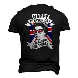 Happy Treasons Day British Queen Essential Men's 3D T-Shirt Back Print | Mazezy