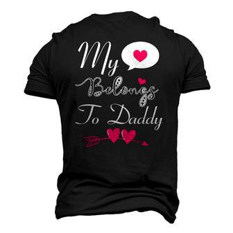 My Heart Belongs To Daddy Girls Boys Valentines Day Tee Men's 3D T-Shirt Back Print | Mazezy