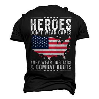 Heroes Dont Wear Capes They Wear Dog Tags And Combat Boots T-Shirt Men's 3D Print Graphic Crewneck Short Sleeve T-shirt - Monsterry UK