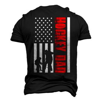Mens Hockey Dad 4Th Of July Us Flag Fathers Day Men's 3D T-shirt Back Print - Seseable