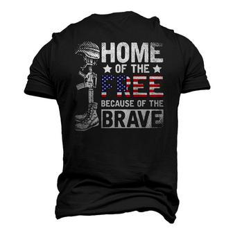 Mens Home Of The Free Because Of The Brave Proud Veteran Soldier Men's 3D T-Shirt Back Print | Mazezy