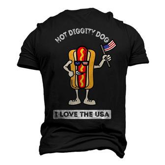 Hot Diggity Dog July 4Th Patriotic Bbq Picnic Cookout Men's 3D T-shirt Back Print - Seseable