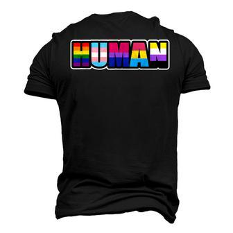 Human Lgbt Flag Gay Pride Month Transgender Men's 3D T-Shirt Back Print | Mazezy