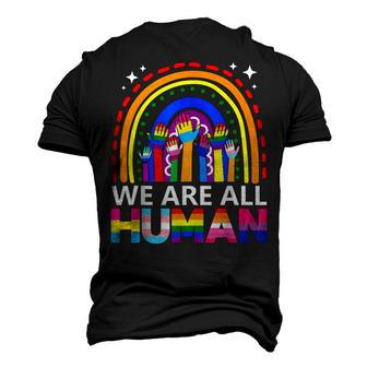 Human Lgbt Flag Gay Pride Month Transgender Rainbow Lesbian Men's 3D T-Shirt Back Print | Mazezy