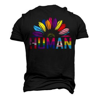 Human Lgbtq Month Pride Sunflower Men's 3D T-Shirt Back Print | Mazezy
