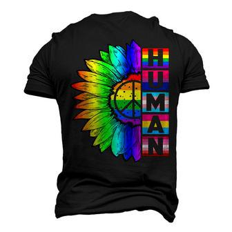 Human Sunflower Lgbt Flag Gay Pride Month Proud Lgbtq V3 Men's 3D T-shirt Back Print - Seseable