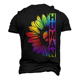 Human Sunflower Lgbt Tie Dye Flag Gay Pride Proud Lgbtq Men's 3D T-Shirt Back Print | Mazezy