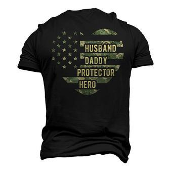 Mens Mens Husband Daddy Protector Heart Camoflage Fathers Day Men's 3D T-Shirt Back Print | Mazezy