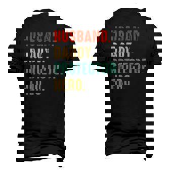 Mens Husband Daddy Protector Hero Dad Father Fathers Day Men's 3D T-Shirt Back Print | Mazezy