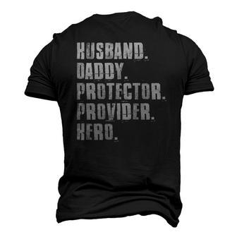 Husband Daddy Protector Provider Hero Fathers Day Daddy Day Men's 3D T-Shirt Back Print | Mazezy
