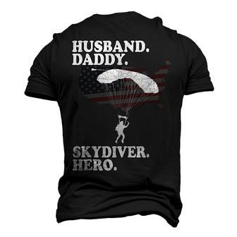 Husband Daddy Skydiver Hero Fathers Day 4Th Of July For Dad Men's 3D T-shirt Back Print - Seseable