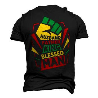 Husband Father King Shirt Blessed Man Black Pride Dad Men's 3D Print Graphic Crewneck Short Sleeve T-shirt - Monsterry