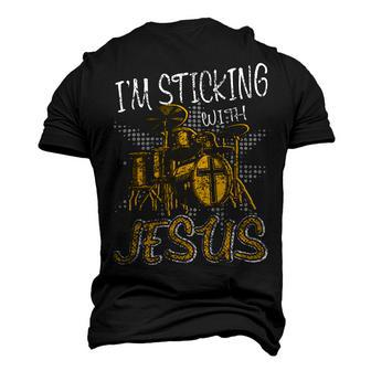 I Am Sticking With Jesus Drum Drumer Music Aa Men's 3D Print Graphic Crewneck Short Sleeve T-shirt - Monsterry DE