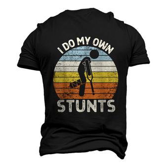 I Do My Own Stunts Broken Leg Get Well Soon Crutches Men's 3D Print Graphic Crewneck Short Sleeve T-shirt - Monsterry AU