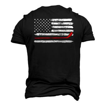 Ice Hockey Player Usa American Flag 4Th Of July Vintage Men's 3D T-Shirt Back Print | Mazezy