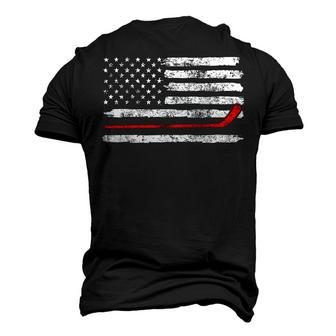 Ice Hockey Player Usa American Flag 4Th Of July Vintage Men's 3D T-shirt Back Print - Seseable