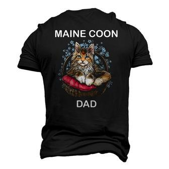 Illustration Art Of Maine Coon Cat For Mens Dad Daddy Father Men's 3D T-Shirt Back Print | Mazezy