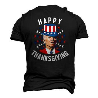 Joe Biden Happy Thanksgiving For Fourth Of July Red White Blue Star Men's 3D T-Shirt Back Print | Mazezy