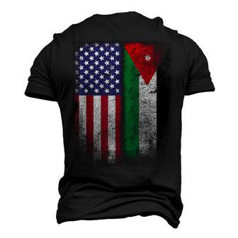 Jordanian American Flag Jordan Usa Men's 3D T-shirt Back Print - Seseable