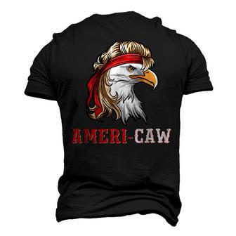 July 4Th American Flag Usa Patriotic Eagle Ameri-Caw Men's 3D T-shirt Back Print - Seseable