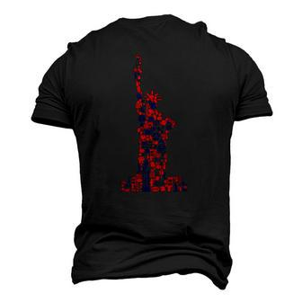 July 4Th American Symbols New York City Statue Of Liberty Men's 3D T-Shirt Back Print | Mazezy