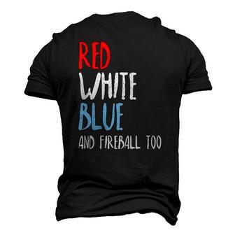 July 4Th Red White Blue And Fireball Men's 3D T-Shirt Back Print | Mazezy