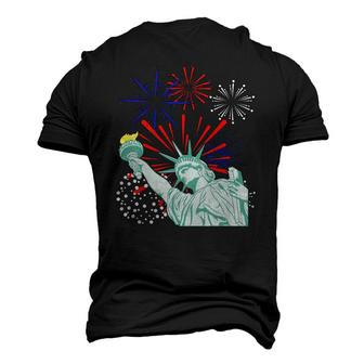 July 4Th S Fireworks Statue Of Liberty Men's 3D T-Shirt Back Print | Mazezy
