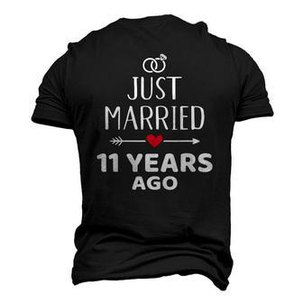 Just Married 11 Years Ago For 11Th Wedding Anniversary Men's 3D T-Shirt Back Print | Mazezy