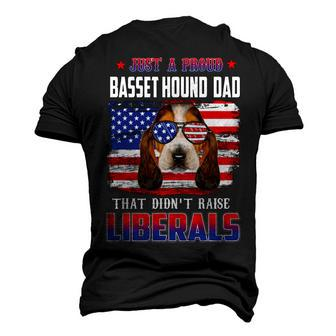 Just A Proud Basset Hound Dad Merica Dog 4Th Of July Men's 3D T-shirt Back Print - Seseable