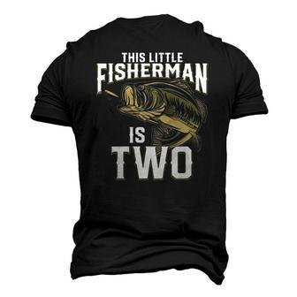 Kids 2 Years Old Fishing Birthday Party Fisherman 2Nd For Boy Men's 3D T-Shirt Back Print | Mazezy