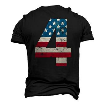 Kids Kids 4Th Birthday American Flag 4Th Of July Men's 3D T-Shirt Back Print | Mazezy