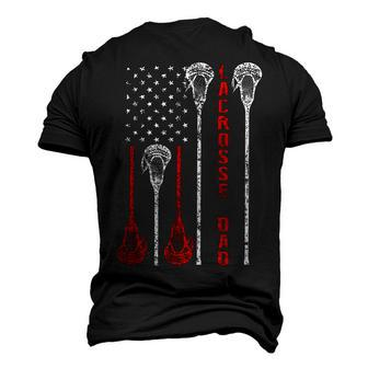 Lacrosse Dad 4Th Of July Usa Flag Men's 3D T-shirt Back Print - Seseable