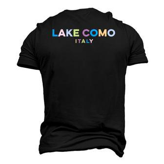 Lake Como Italy Colorful Type Men's 3D T-Shirt Back Print | Mazezy