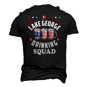 Lake George Drinking Squad 4Th Of July Usa Flag Beer Men's 3D T-Shirt Back Print | Mazezy