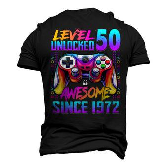Level 50 Unlocked Awesome Since 1972 50Th Birthday Gaming Men's 3D T-shirt Back Print - Seseable